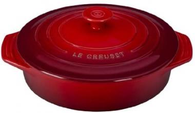 Le Creuset Stoneware Covered Round Casserole, 9.5-Inch, Cerise (Cherry Red)