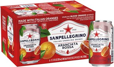 Sanpellegrino Blood Orange Sparkling Fruit Beverage Cans, 11.15 Fl Oz (pack of 6)