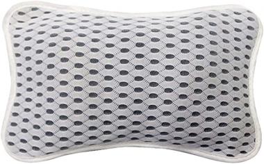 Lurrose Bath Pillow, Polyester Mesh Shower Pillow Breathable Head and Neck Support Pillow Spa Supplies for Women Men (White)