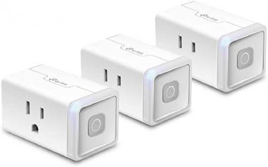 Kasa Smart Plug HS103P3, Smart Home Wi-Fi Outlet Works with Alexa, Echo, Google Home & IFTTT, No Hub Required, Remote Control,15 Amp,UL Certified, 3-Pack , White