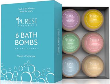 Bath Bombs Christmas Gift Set Kit 6 x 4 Oz Best Ultra Fizz Essential Oil Handmade Spa Bomb Fizzies Perfect for Bubble & Spa Bath Organic & Natural Ingredients Tub Tea Bath Basket