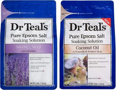 Dr Teal's Epsom Salt Bath Combo Pack (6 lbs Total), Soothe & Sleep with Lavender, and Nourish and Protect with Coconut Oil