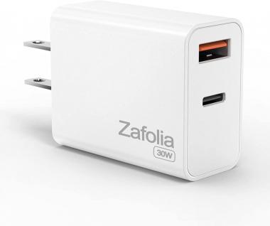 30w USB-C Power Adapter, Zafolia iPhone 13 Fast Charger Block, Google Pixel 6/6 Pro Charger, Upgraded Certified Dual Ports PD 3.0 Charging Plug for iPhone 13 Pro Max/iPad Pro/Samsung Galaxy S21 S22