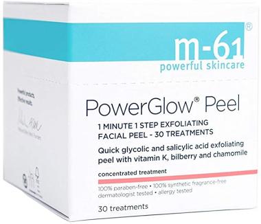 M-61 PowerGlow® Peel- 30 Treatments- 1-minute, 1-step exfoliating glow peel with glycolic, vitamin K & chamomile