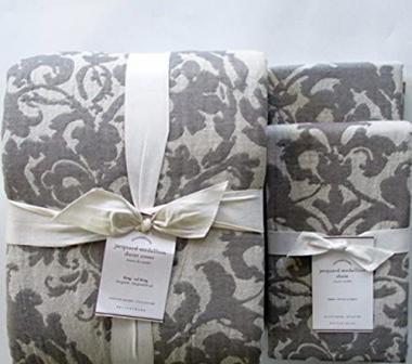 Pottery Barn Jacquard Medallion Duvet Cover King/California King & Two King Shams ~Gray~