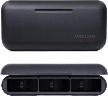 MAXCAM Power Triple Battery Charger for GoPro HERO11/HERO10/HERO9 Enduro Battery Black