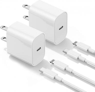 iPhone 14 13 12 Charger Fast Charging, 20W Apple Fast Charger Block with USB C to Lightning Cable 6ft, Type C Wall Plug with Cord Apple Chargers for iPhone 14 13 12 11 XS Pro Max Plus iPad (2-Pack)