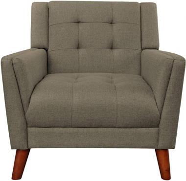 Christopher Knight Home Evelyn Mid Century Modern Fabric Arm Chair, Mocha, Walnut