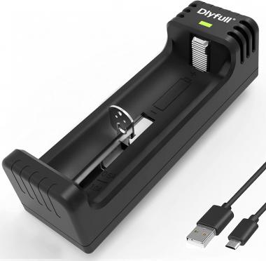 Dlypow USB Smart Battery Charger for Li-ion 18650 26650 21700 16340(RCR123A) 26500 18490 17500 14500 22650 Rechargeable Batteries(Battery Not Included)