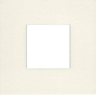 Pack of (6) 10x10 Square Acid Free White Core Picture Mats Cut for 5x5 Pictures in Cream