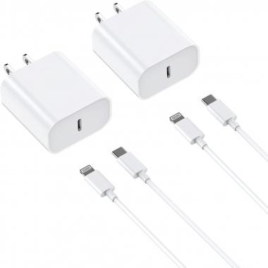 iPhone 12 13 14 Fast Charger, [Apple MFi Certified] 20W Type C Fast Charging Block Apple Rapid Speed Wall Charger with 10FT Long USB C to Lightning Data Sync Cord for iPhone14 13 12 11 Xs Xr X 8-2Pack