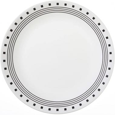 Corelle Livingware City Block 10-1/4" Dinner Plate (Set of 8),Dotted