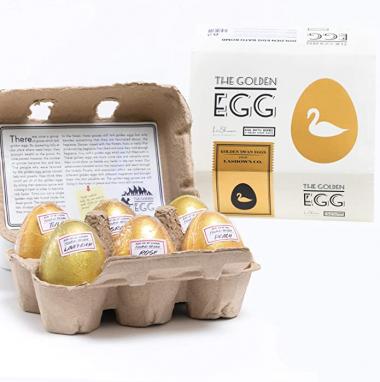 LaShown Easter Golden Egg Bath Bombs - XXL Golden Egg Bath Bomb Gift Set - Fun Educational Fizzy Set - Easter Day Gifts for Girls and Boys