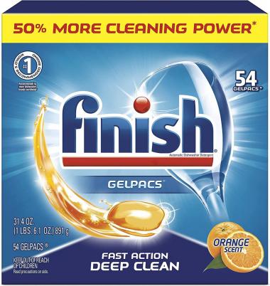 Finish Gelpacs Orange, 54ct, Dishwasher Detergent Tablets