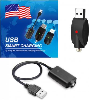 USB Thread Cable,USB Smart Charger Cable, with Overcharge Protection Compatible for USB Adapter Cable with LED Indicator 2Pieces