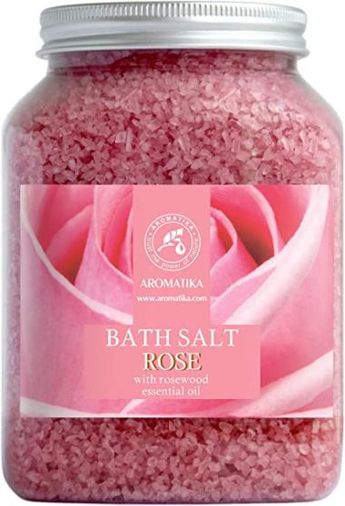 Rose Bath Salts 46 oz - Natural Rosewood Oil & Rose Extract - Best for Relaxing - Good Sleep - Beauty - Bathing - Body Care - Wellness - Relax - Aromatherapy - Spa