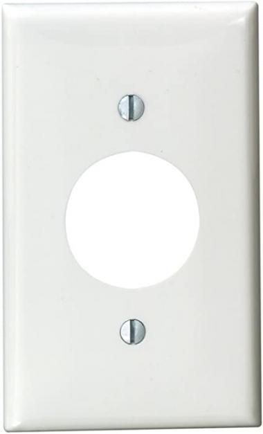 Leviton 80704-W 1-Gang Single 1.406-Inch Hole Device Receptacle Wallplate, White