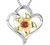 YL Women's Heart Necklace Sterling Silver Lily Flower Love Pendant Gemstones Jewelry