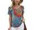 Feiersi Women's Summer Floral Tunic Tops Casual Blouse Short Sleeve Buttons Up T-Shirts