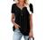 Womens Henley V Neck Casual Blouse Button Down T Shirts Flare and Flowy Tops