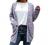 GRECERELLE Women's Loose Open Front Long Sleeve Solid Color Knit Cardigans Sweater Blouses with Pockets