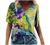 Summer 3/4 Sleeve Shirt Landscape Painting Pattern Top for Womens Three Quarter Sleeve Pullover Round Neck Tee