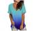 Women's Floral V Neck Short Sleeve T Shirt Trendy Printed Summer Tops Casual Loose Fit Tee Shirts Dressy Tunic Blouses