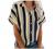 Women's Short Sleeve V-Neck Striped Collared Shirts Casual Blouses Pocket Button Down Shirts Loose Summer T-Shirt Tops