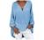 Women Plus Size Linen Shirts Roll Sleeve Notch V-Neck T Shirts Plain Floral Print Loose High-Low Hem Tunic Tops Blouse