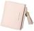 Belsmi Women's Small Compact Slim Leather Mini Wallet Lady Purse Zipper Pocket Card Organizer Bifold Wallets (Pink)