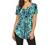 Women's Floral Printed Short Sleeve Henley V Neck T-Shirt Pleated Casual Flowy Tunic Blouse Tops