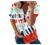 Womens Short Sleeve Summer Tops Loose Zipper Striped Casual Crewneck T-Shirt Blouses Color Block Side Split Tee Tunic