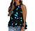 Halter Blouse for Women Summer Floral Print Sleeveless Shirts Tank Top Rufflefd Hem Blouses Pom Pom Flowy Tunic Tops