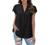 Womens Tops Dressy Casual Chiffon Blouses V Neck 3/4 Sleeve Summer Cute Swiss Dot Flowy T Shirts Loose Pom Pom Blouses