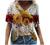 T Shirts for Women V-Neck Aesthetic Marble Pattern Short Sleeve Summer Tops Retro Boho Print Graphic Tees Loose Blouse