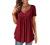 FOLUNSI Women’s Plus Size Short Sleeve Henley Shirt V Neck Floral Blouses Tunic Tops M-4XL