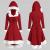 iDWZA Womens Winter Fashion Long Sleeve Patchwork Hooded Vintage Dress Party Dress