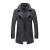 Men's Warmer Wool Coat, Removable Double Collar Peas Coats,Casual Business Slim Fit,Windproof Plus Cotton Coat