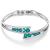 Menton Ezil Love Encounter Crystals Bangle Bracelets White Gold Plated Adjustable Hinged Jewelry