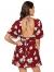 Floerns Women's Ditsy Floral Plunge Neck Knot Front A Line Short Dress