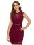 Verdusa Women's Sleeveless Scalloped Hem Fitted Floral Lace Bodycon Dress