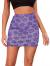 Verdusa Women's Floral Mesh Overlay Elastic Waist Bodycon Mini Skirt