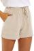 NEYOUQE Womens Cotton Linen Casual Summer Elastic Waist Comfy Shorts with Pocket