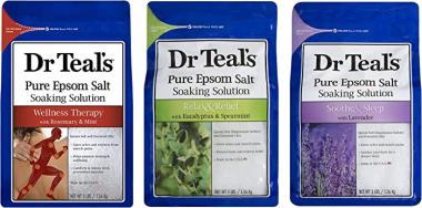 Dr. Teal's Epsom Salt Bundle, 3 Items: 1 Relax & Relief Eucalyptus Spearmint, 1 Sooth & Sleep Lavender and 1 Therapy & Relief Rosemary and Mint, 48 Ounce each, 1 Set