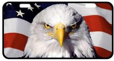 American Bald Eagle Flag Car Accessories Metal License Plate Frame 11.8" X 6.1"