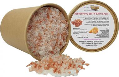 Refreshing Zesty Bath Salt, Kraft Paper Tub of 500g