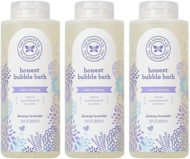 The Honest Company Calming Lavender Hypoallergenic Bubble Bath with Naturally Derived Botanicals, Dreamy Lavender, 12 Fluid Ounce (3 Bottles)