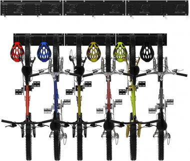 Yorkmills Bike Rack Garage Bike Storage Rack Wall Mount Garage Organizers Vertical Bicycles Hanger for 6 Bicycles with Adjustable Bike Hooks for Home Indoor Up to 500lbs(6 bike hooks+5 helmet hooks)