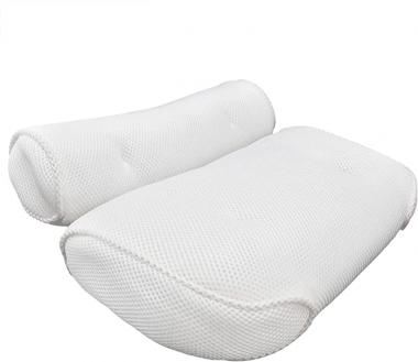 Wene Bathtub Pillow, Polyester Fiber Mesh Bath Pillow Anti-Slip Soft for Bathroom for Head for Neck