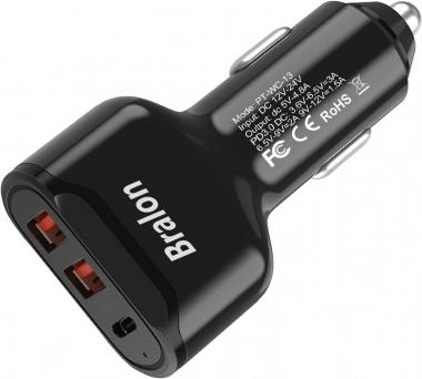 USB C Car Charger,Bralon 44W(20W PD 3.0 & Dual USB-A 24W/4.8A) Rapid Car Charger Adapter Compatible with Phone 12/12 Pro(Max)/12 mini/11/11 Pro(Max)/XS/XR/X/8/7,Galaxy Note S10 S9 S8 S7 & More